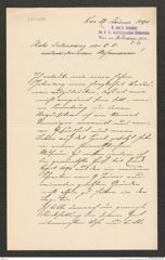 k.k. naturhistorisches Hofmuseum, Intendanzakten 1885-1896 (Hauer), Aktenzahl Z.64/1890, Seite 1